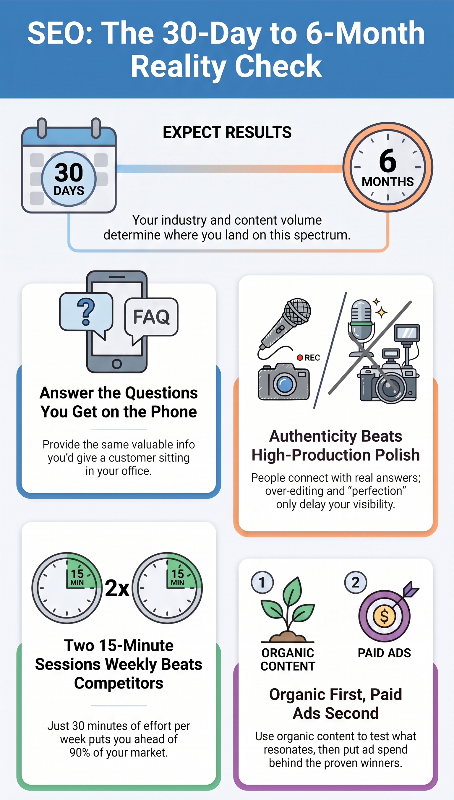 SEO Reality Check — strategy guide infographic